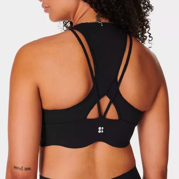 NWT Sweaty Betty Power Contour Plunge Sports Bra Black Women’s Small Activewear - Picture 3 of 5
